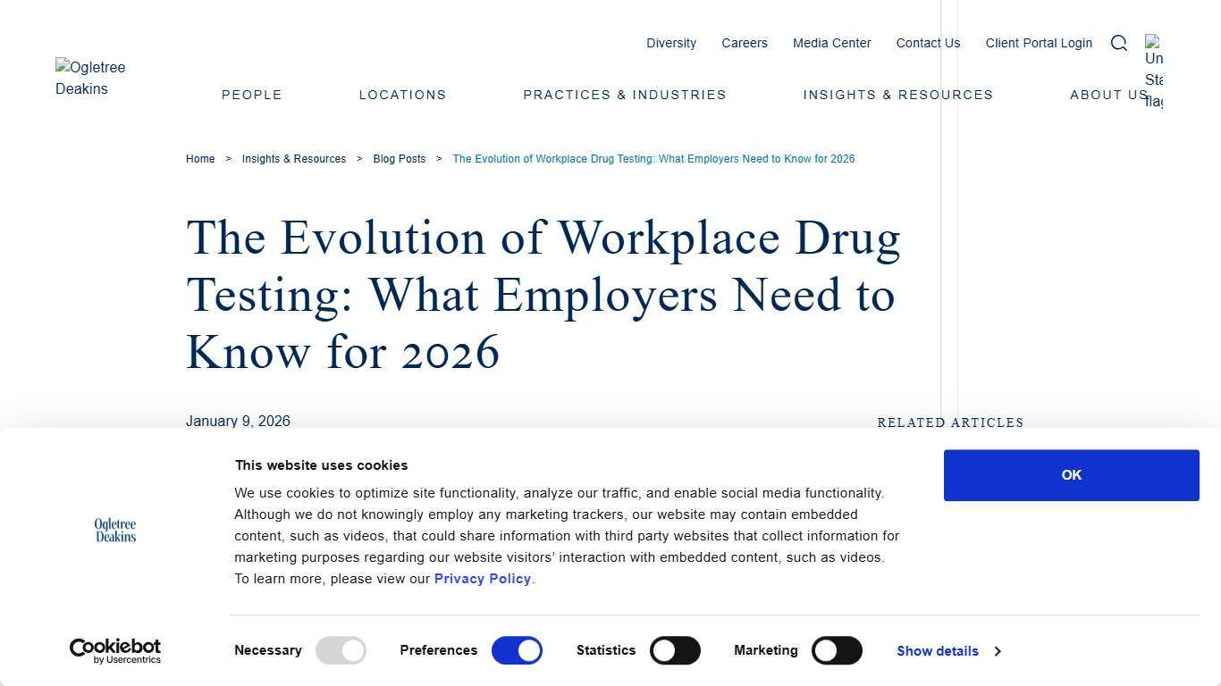 The Evolution of Workplace Drug Testing: What Employers Need to Know for 2026 - Ogletree