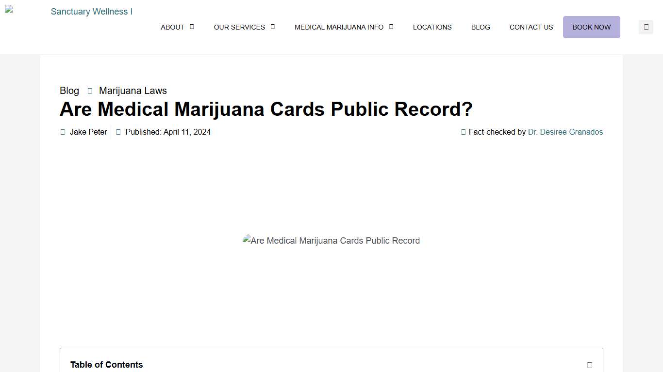 Are Medical Marijuana Cards Public Record? | The Sanctuary Wellness Institute