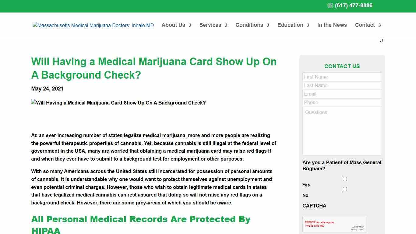 Will Having a Medical Marijuana Card Show Up On A Background Check? | Inhale MD